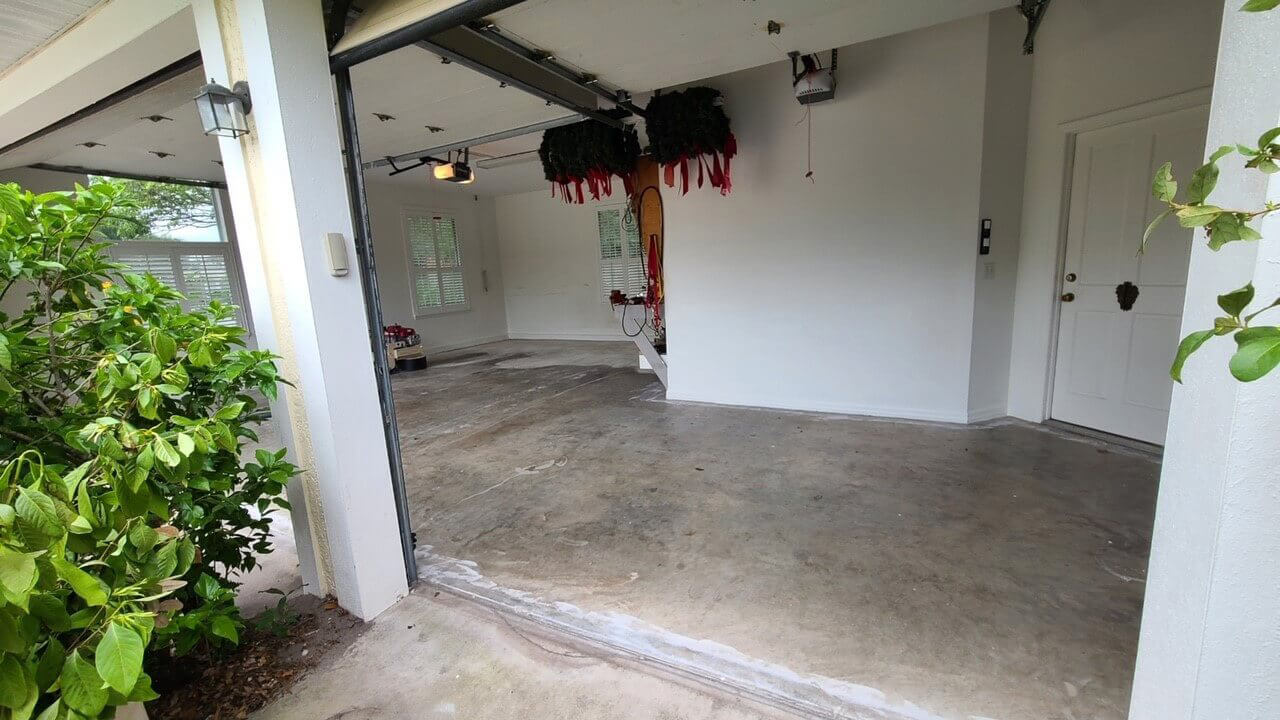 Garage Floor Prepped For Epoxy Coating